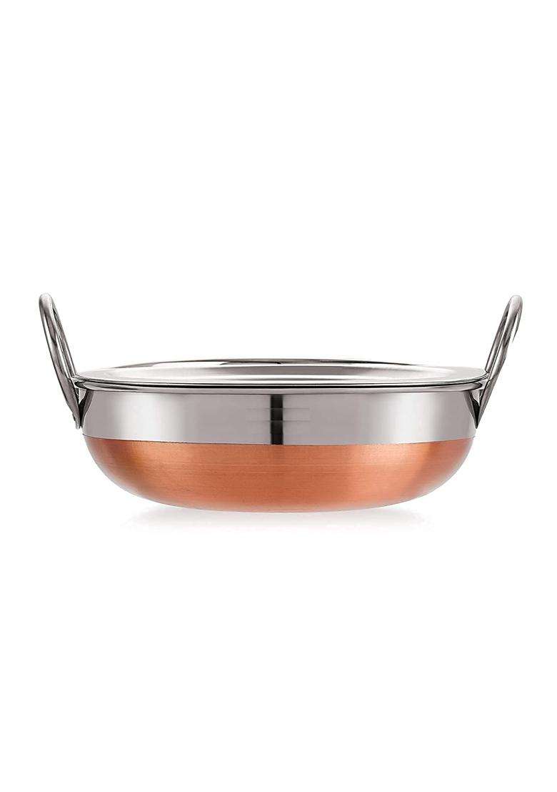 Tannu Craft Copper Bottom Kadhai Wok - Indya