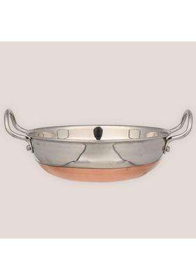 STEELHOMES Kadai Wok with Kadhai Stainless Steel Stovetop Compatible and Gas Stove Friendly | 2 L | 2.1 Qt