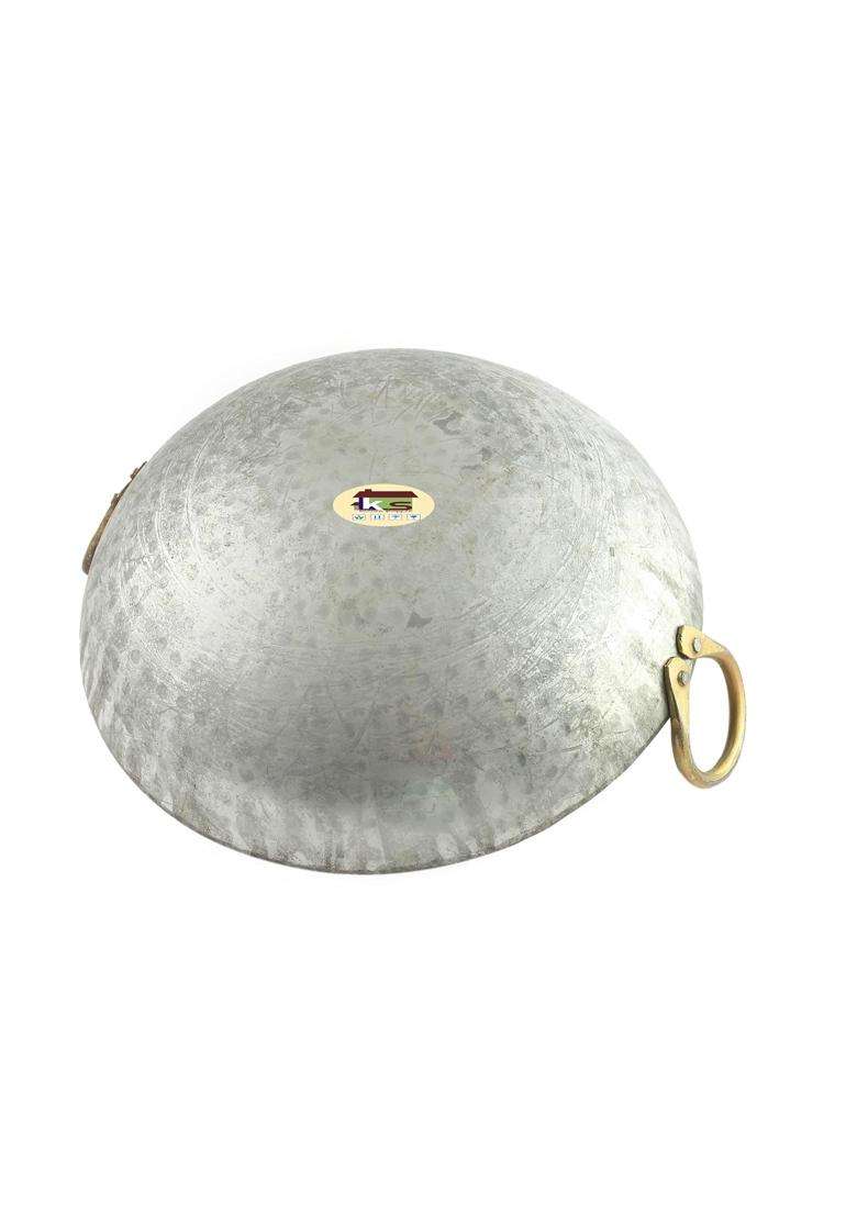 KITCHEN SHOPEE Heavy Base Iron Matthar Kadhai Wok Kadai Deep Frying Cooking Handmade Pan | 1.5 L | 1.6 Qt | 8 Inch | Induction Compatible - Indya