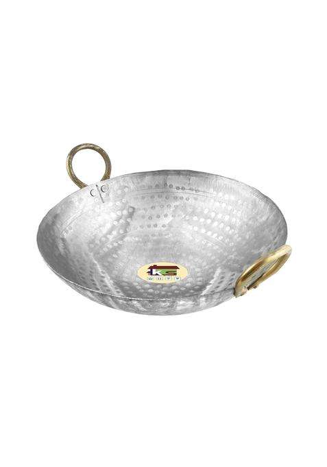 KITCHEN SHOPEE Heavy Base Iron Matthar Kadhai Wok Kadai Deep Frying Cooking Handmade Pan | 1.5 L | 1.6 Qt | 8 Inch | Induction Compatible
