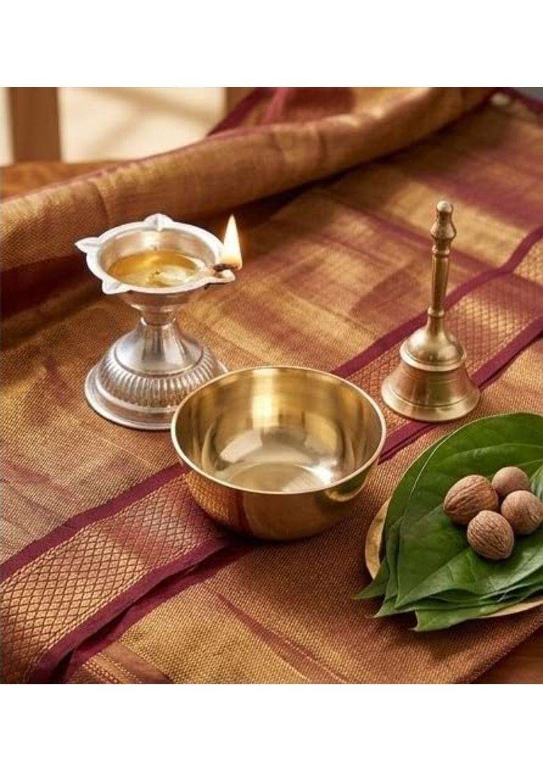 Desi Dhatu Brass Pital Pooja Bowl Katori for Puja Aarti - Indya