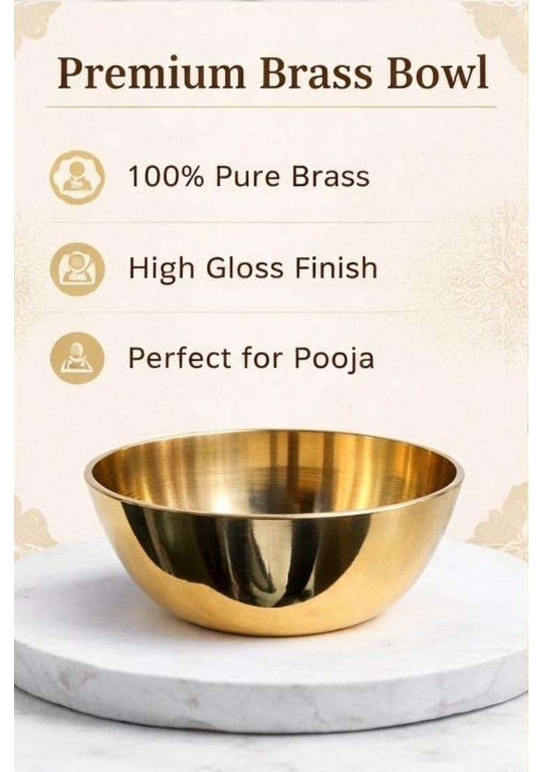 Desi Dhatu Brass Pital Pooja Bowl Katori for Puja Aarti - Indya