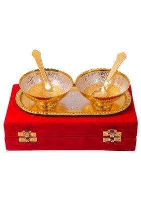JAIPUR ACE Brass Snack Bowl with Spoon Set | 100 ml | 3.4 fl oz