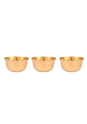 Gyarsilal's Pure Brass Pital Kangura Katori Bowl Set for Pooja Deepak | 200 ml | 6.8 fl oz | Pack of 3