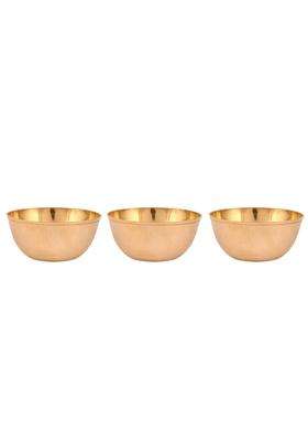 Gyarsilal's Pure Brass Pital Solid Serving Bowl | 200 ml | 6.8 fl oz | Pack of 3