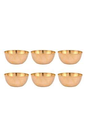 Gyarsilal's Pure Brass Pital Solid Serving Bowl | 200 ml | 6.8 fl oz | Pack of 6