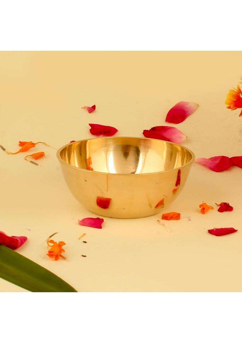 K.U.H.. Brass Pital Solid Serving Solid Bowl katori wati vaati taplya pyala Serveware | 100 ml | 3.4 fl oz - Indya