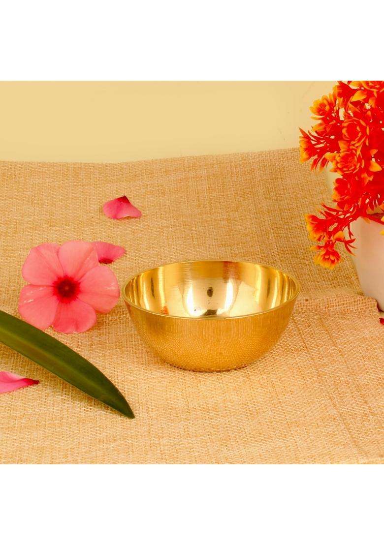 K.U.H.. Brass Pital Solid Serving Solid Bowl katori wati vaati taplya pyala Serveware | 100 ml | 3.4 fl oz - Indya
