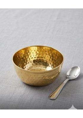 Desi Dhatu Hammered Brass Pital Bowl Set for Serving and Decor