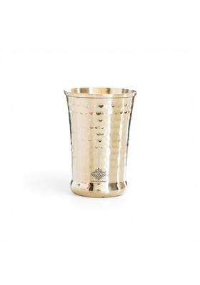 INDIAN ART VILLA Brass Hammered Drinking Glass | 350 ml | 11.8 fl oz