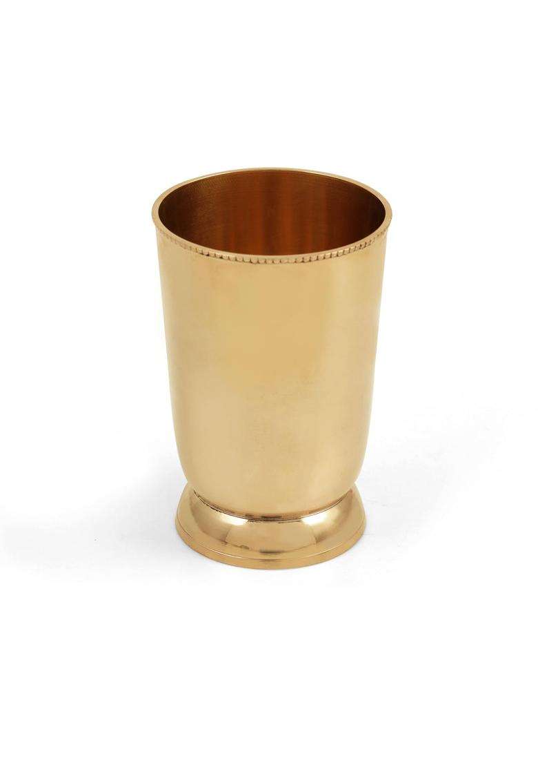Brass Globe Medium Brass Glass | 200 ml | 6.8 fl oz - Indya