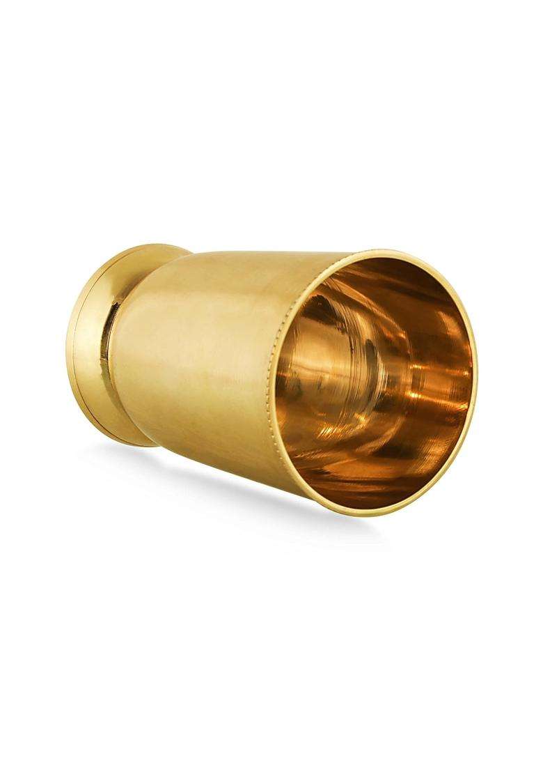 Brass Globe Medium Brass Glass | 200 ml | 6.8 fl oz - Indya