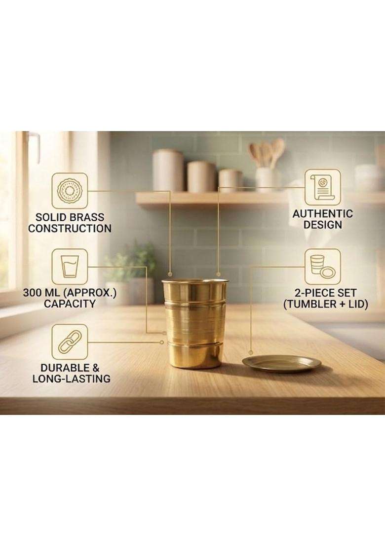 Desi Dhatu Brass Pital | With Lid - Indya