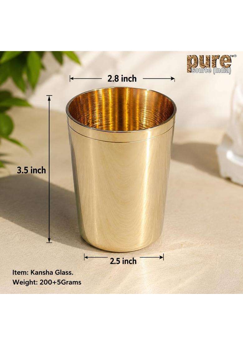 Pure Source India Bronze Kansa Glass Handmade | 200 ml | 6.8 fl oz - Indya