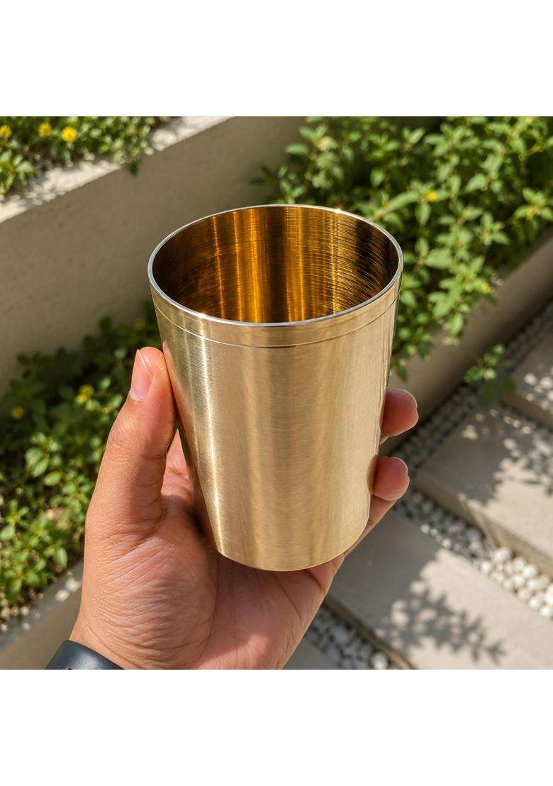 Pure Source India Bronze Kansa Glass Handmade | 200 ml | 6.8 fl oz - Indya