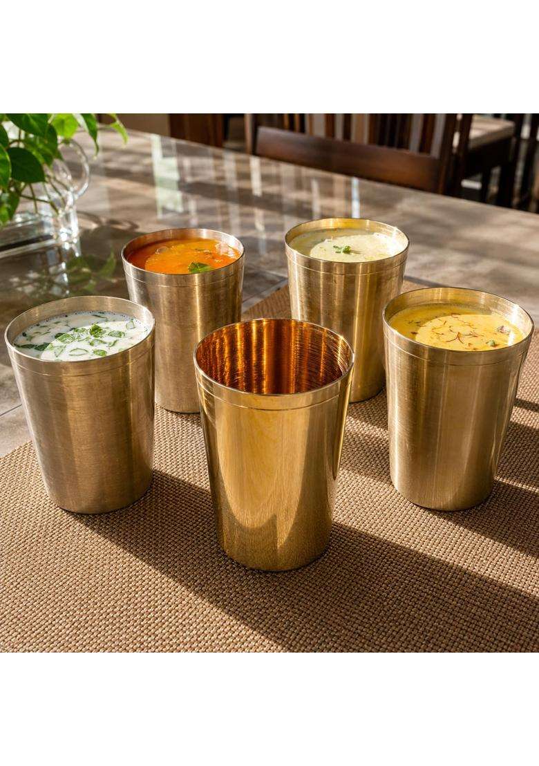Pure Source India Bronze Kansa Glass Handmade | 200 ml | 6.8 fl oz - Indya