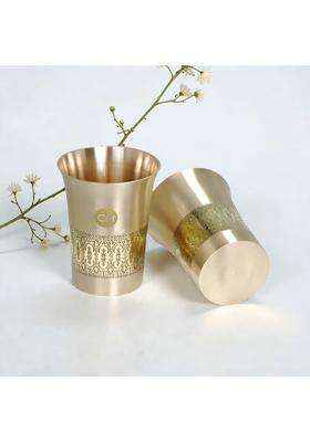 Copper-Master Pure Brass Plain Drinking Glass Tumbler | Pack of 2
