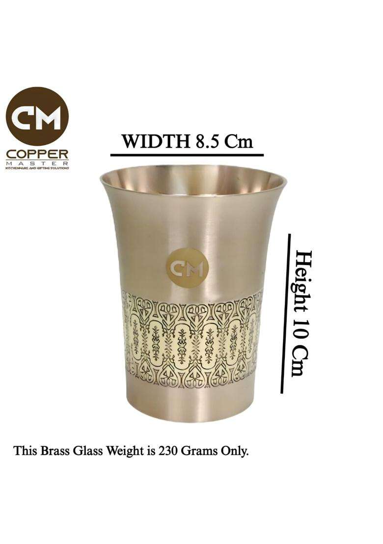 Copper-Master Pure Brass Plain Drinking Glass Tumbler | Pack of 2 - Indya