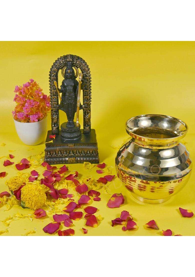 Adoko Brass Shubh Lota Water Pot for Puja | 300 ml | 10.1 fl oz | BPA Free | Non-Toxic | Rust Resistant - Indya