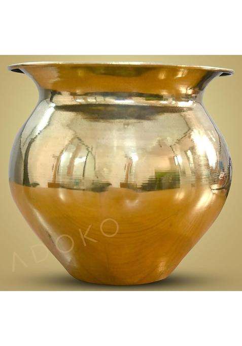 K.U.H.. Handmade Brass Kumkuma Lota Water Pot Kalash | 200 ml | 6.8 fl oz