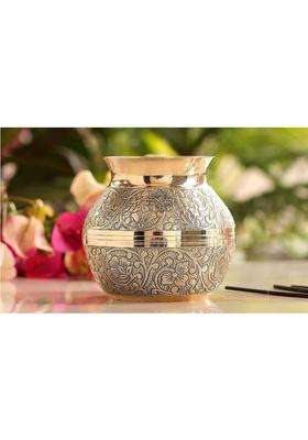 INDIAN ART VILLA Pure Brass Lota Water Pot for Pooja | 350 ml | 11.8 fl oz | Handcrafted