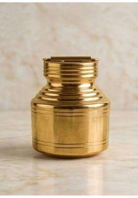 Desi Dhatu Pure Brass Pital Kalash Sacred Pot | 500 ml | 16.9 fl oz | With Lid