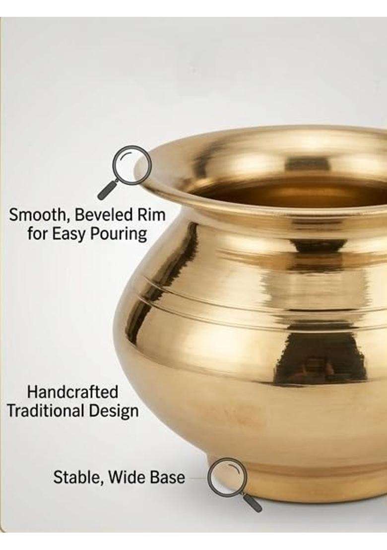 Desi Dhatu Pure Brass Pital Lota Water Pot | 300 ml | 10.1 fl oz - Indya