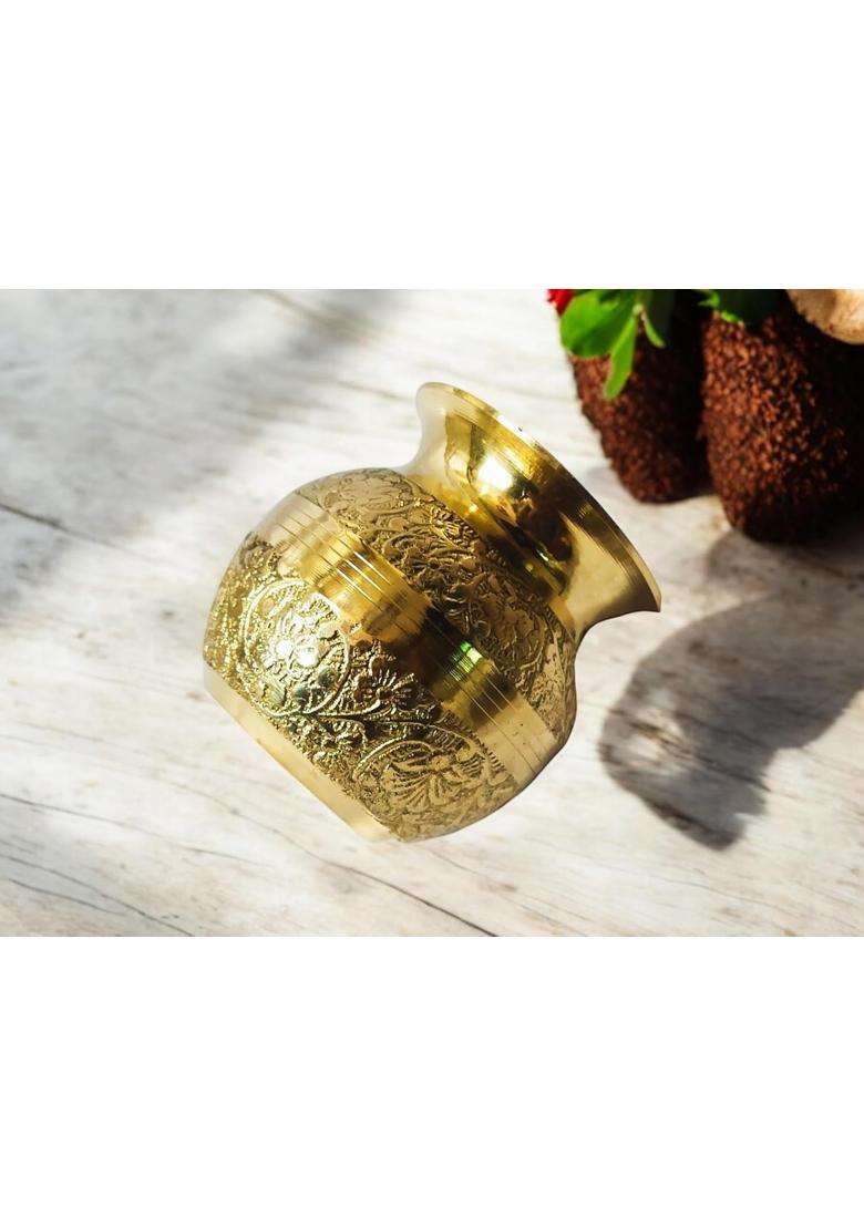 Blissful Decor Pure Brass Lota Water Pot Kalash - Indya