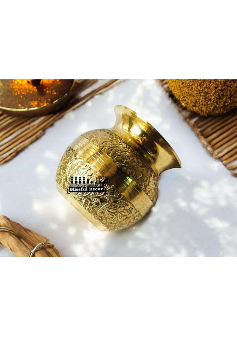 Blissful Decor Pure Brass Lota Water Pot Kalash - Indya