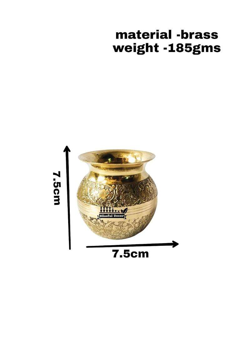 Blissful Decor Pure Brass Lota Water Pot Kalash - Indya