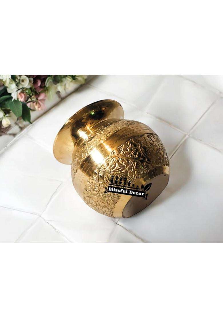 Blissful Decor Pure Brass Lota Water Pot Kalash - Indya