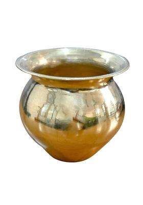 Adoko Traditional Brass Kalash Lota Water Pot | 250 ml | 8.5 fl oz | Handcrafted | Leak Proof