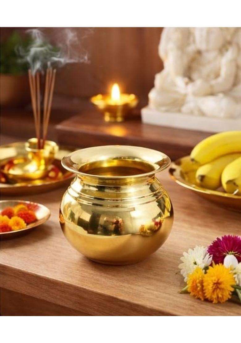 Desi Dhatu Brass Pital Lota Water Pot Kalash Chembu for Pooja - Indya