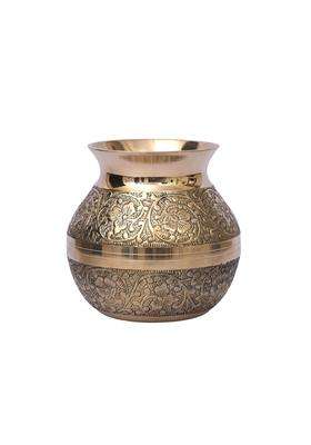 Gyarsilal's Brass Heavy Embossed Decorative Puja Karwachauth Lota Water Pot | 250 ml | 8.5 fl oz
