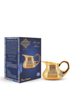 INDIAN ART VILLA IndianArtVilla Brass Lining Designer Jug Pitcher | 1200 ml | 40.6 fl oz