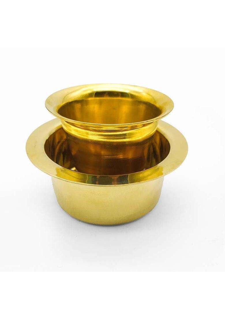 Adoko Traditional Brass Dabara Set for Filter Coffee and Tea | 100 ml | 3.4 fl oz | 4-Piece Set - Indya