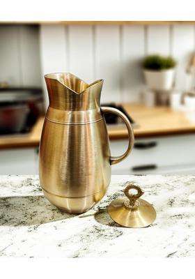 MORADABAD BRASS VILLA Brass Matte Brass Matt Jug Matte Finish | 1.5 L | 1.6 Qt