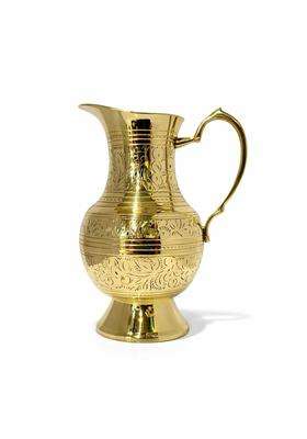 SHAAN mfg. Brass Serving Water Jug Traditional Tableware Pitcher | 2 L | 2.1 Qt