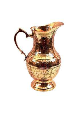 DSH CRAFTING YOUR CURIOSITY DSH Handcrafted Pure Brass Water Jug Golden | 1000 ml | 33.8 fl oz