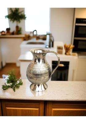 Blissful Decor Pure Brass Water Jug Brass Design Jug in Glossy Finishing 100 Handmade | 1.5 L | 1.6 Qt