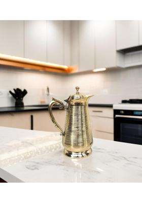 Blissful Decor Pure Brass Water Jug Embosed Design Jug in Glossy Finishing 100 Handmade | 1.2 L | 1.3 Qt