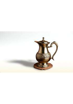 SHAAN mfg. Traditional Brass Serving Water Jug Traditional Tableware Pitcher | 2 L | 2.1 Qt | Hammered Finish