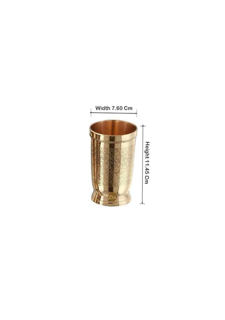 Copper-Master Brass Hotel Jug with 2 Glasses - Indya