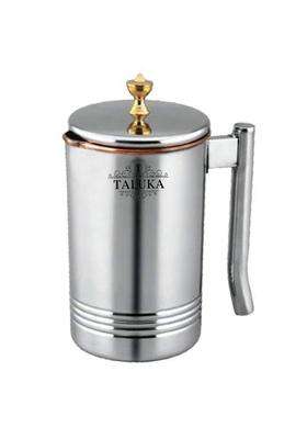 Taluka With T Logo Taluka Handmade Copper Steel Jug with Brass Knob Drinkware for Storage Gift | 1500 ml | 50.7 fl oz