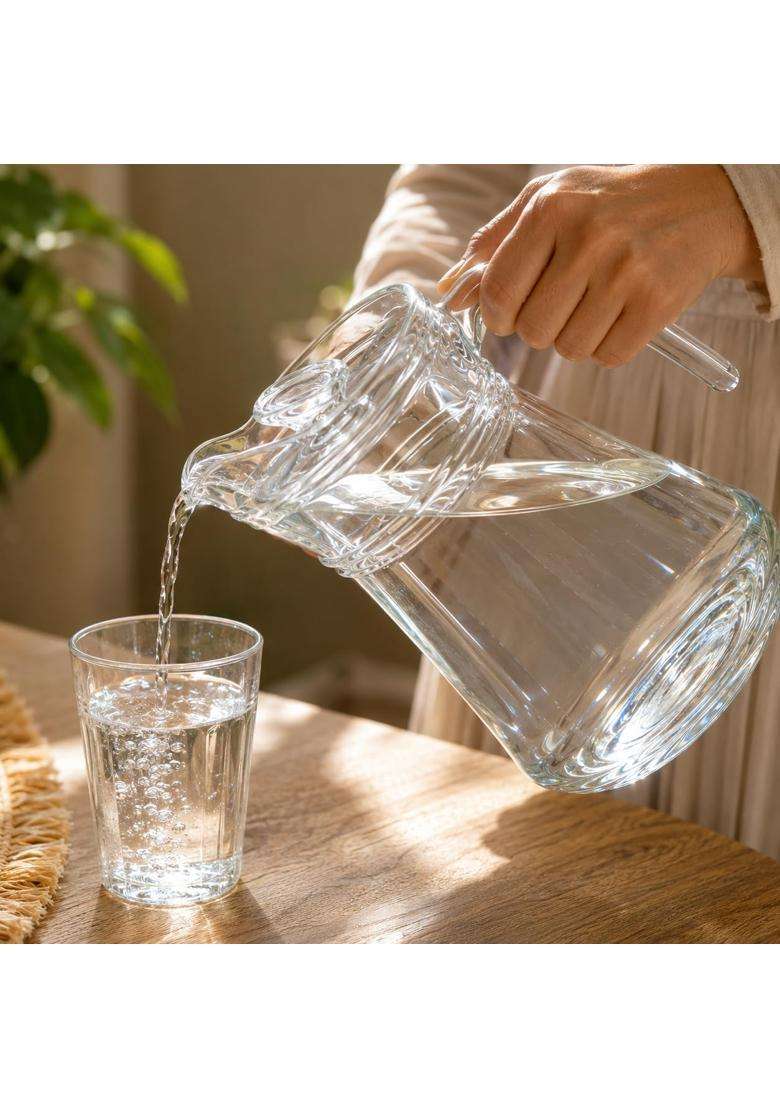 Pure Source India Glass Water Jug with Lid | 1.5 L | 1.6 Qt - Indya
