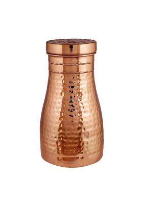 Adoko 100 Pure Copper Bedside Water Bottle with Glass Lid | 1 L | 1.1 Qt