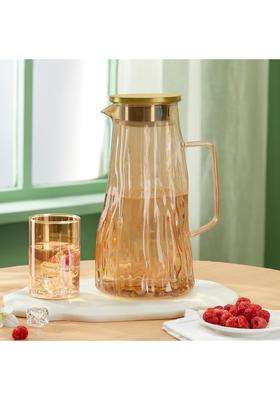 Borosil Auk Amber Borosilicate Glass Jug with Stainless Steel Lid | 1.8 L | 1.9 Qt