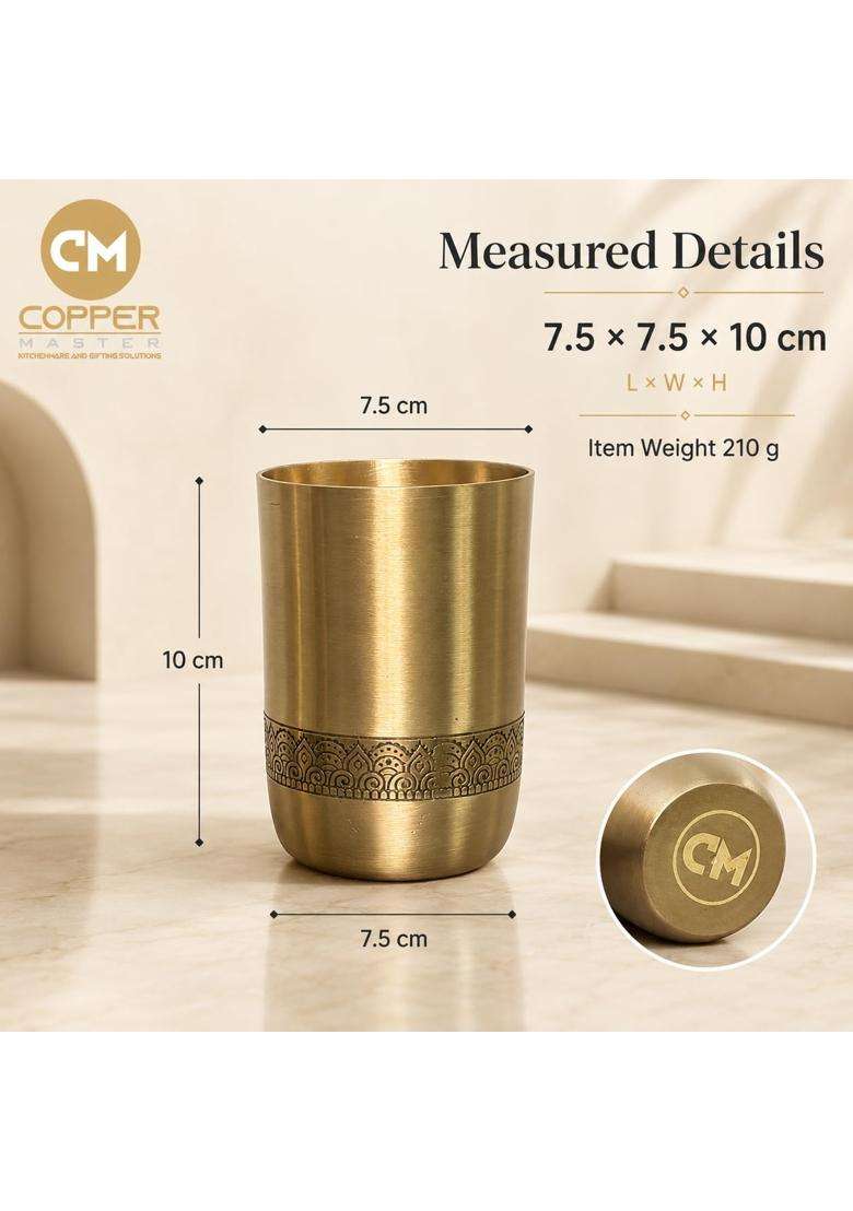 Copper-Master Virasat Brass Drinking Glass | Pack of 2 - Indya