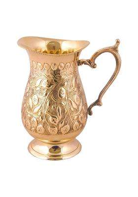 SHIV SHAKTI ARTS Brass Jug Mughal Design for Water Storing and Drinking Purpose Home Dining Décor | 1500 ml | 50.7 fl oz