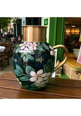 muke floral Premium Floral Designer Copper Jug with Handle | 1.5 L | 1.6 Qt | Handcrafted